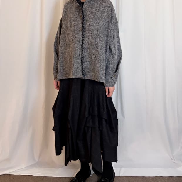 Melange Fringe Raglan Jacket