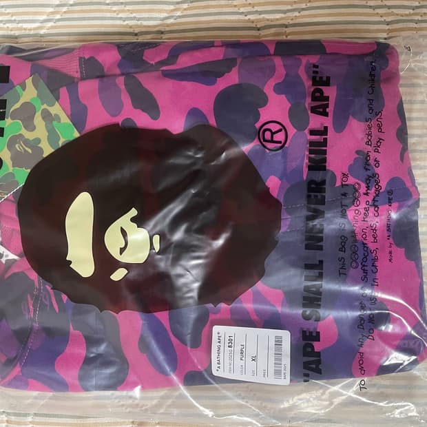 베이프 퍼플 샤크 후드집업 xl