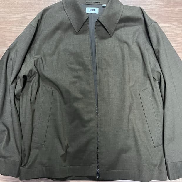 유니클로 U 오버사이즈 집업 블루종 다크 브라운 2XL XXL