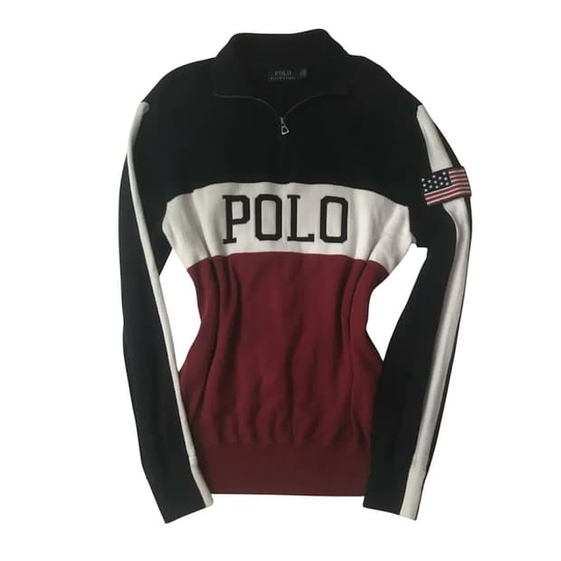 폴로 반집업 니트