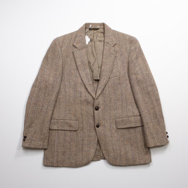 50s 해리스 트위드 해링본 울 트위드 블레이저