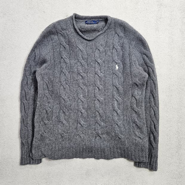 폴로 랄프 로렌 신형 울 캐시미어 케이블 니트 L