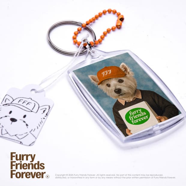 (FFF)시그니처🥕볼캡 강아지키링 🐕 (orange/brown)