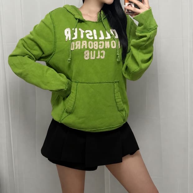 홀리스터 롱보드 클럽 그린 로고 후드티 