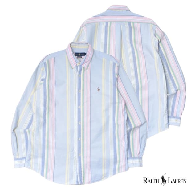 폴로 랄프로렌 신형라벨 스트라이프 셔츠 남방 L