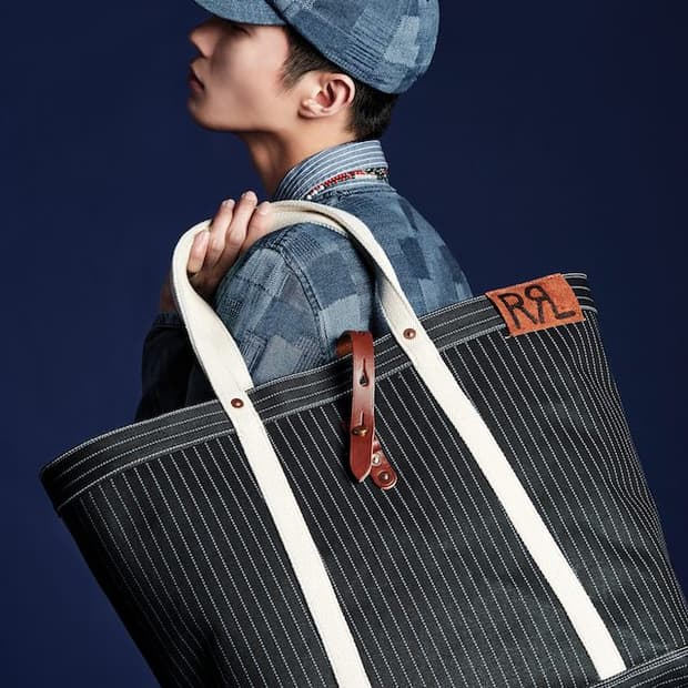 RRL 스트라이프 토트백 /유니페어 토트백 rrl 더블알엘 엘엘빈