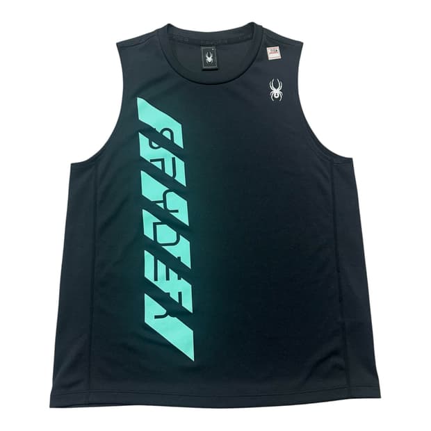 ✨ (만원 빈티지) 스파이더 프로웹 레터링 로고 블랙 슬리브리스 