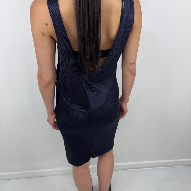GLOSSY DEEP NAVY DRESS