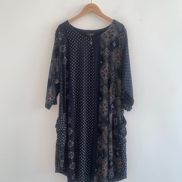 Oriental mood dress(navy)
