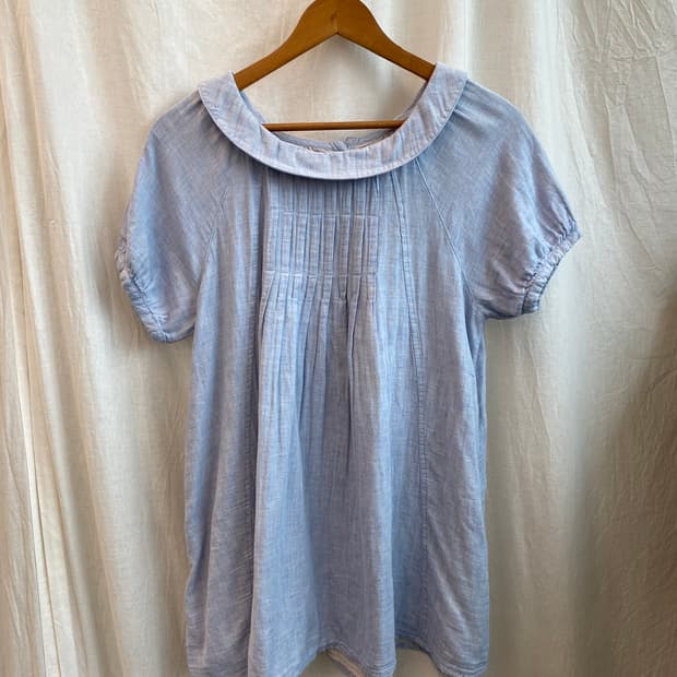 스카이블루 반팔블라우스(L)