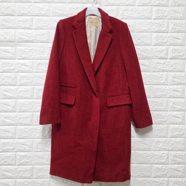 택포_ 잇미샤 빨간색 모직 코트 S