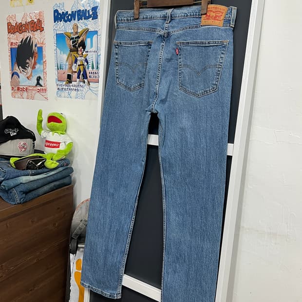 Levis 리바이스 505 레귤러 스트레이트 연청 데님 팬츠