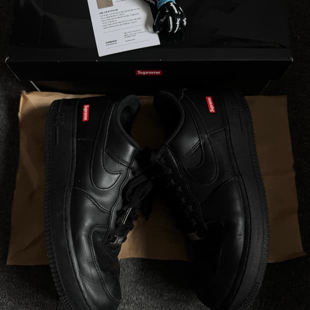 나이키 슈프림 에어포스 블랙 260 (슈프림포스)