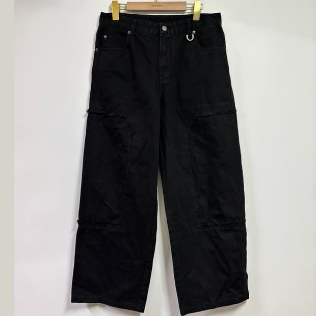 [M] 마뗑킴 24ss 더블니 코튼 데님 팬츠 블랙