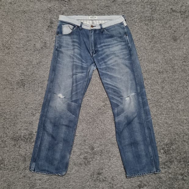 베이프 bape 데님 청바지 데미지진 L 32 34 90s 00s 빈티지