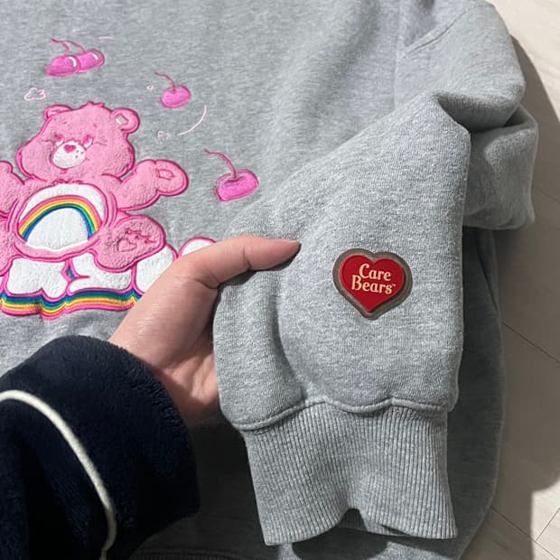 [Free]키르시X케어베어 맨투맨/그레이/기모