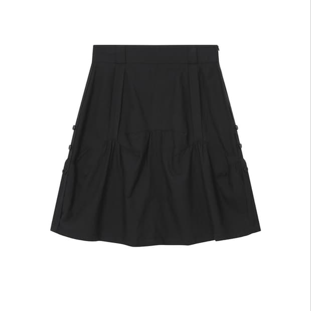 미세키 서울 Slouchy balloon midi skirt 블랙