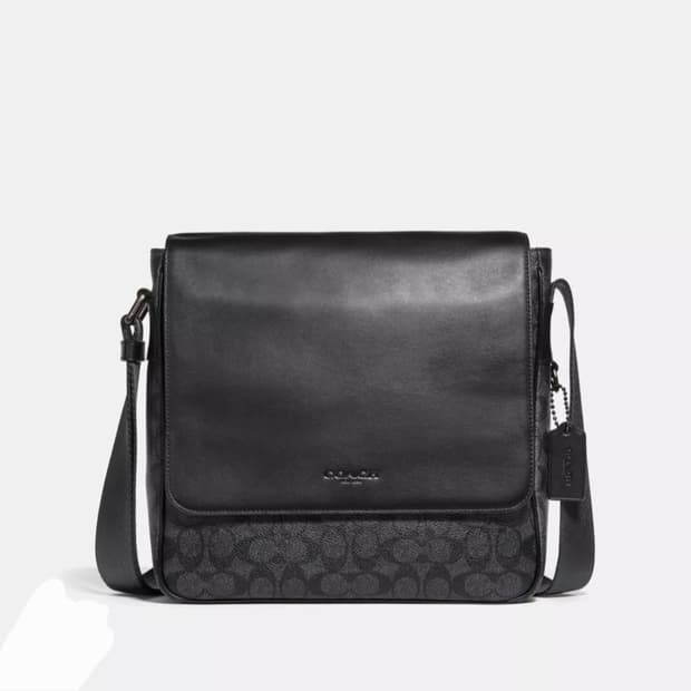 코치 시그니쳐 캔버스 메신저 크로스백/coach