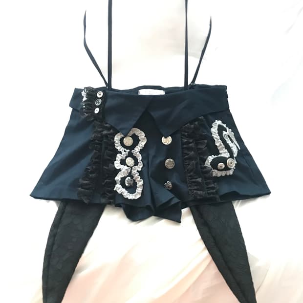 Custom🐾)MUSICNOTE🎶 suspender shorts