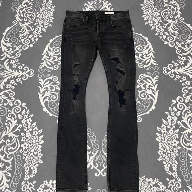 AllSaints Distressed Black Denim Pants