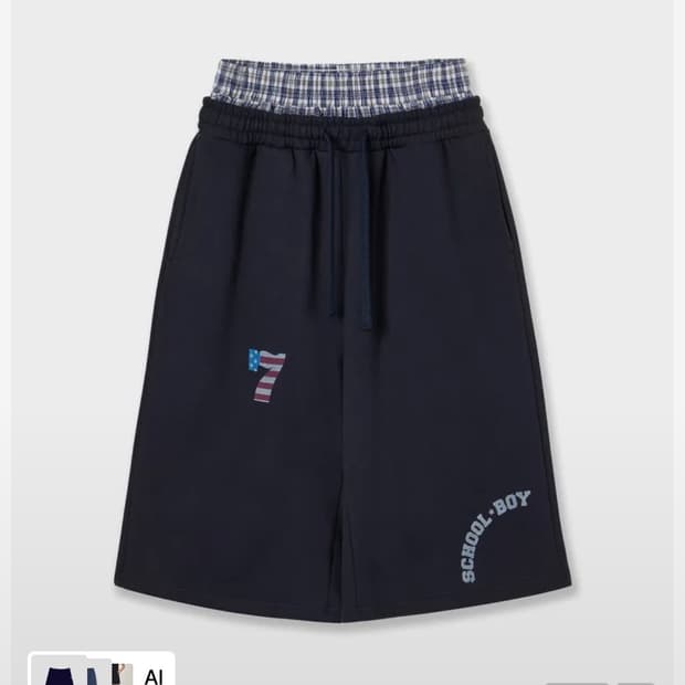 AEAE TRUNK LAYERED SWEATSHORTS [NAVY]