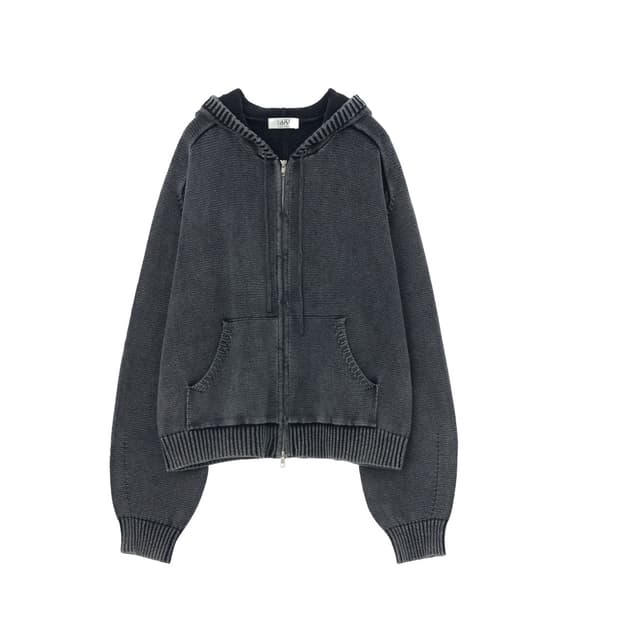 엘무드 니트 후드집업