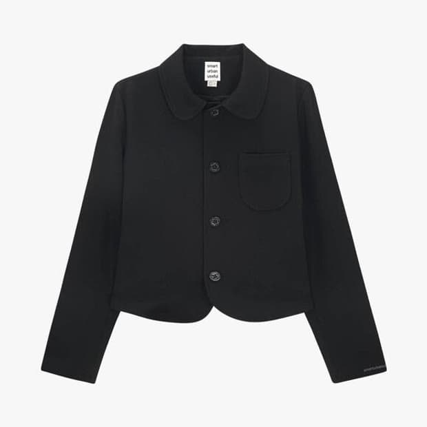 스마트어반유즈풀 플라워 버튼 자켓 블랙 1 사이즈