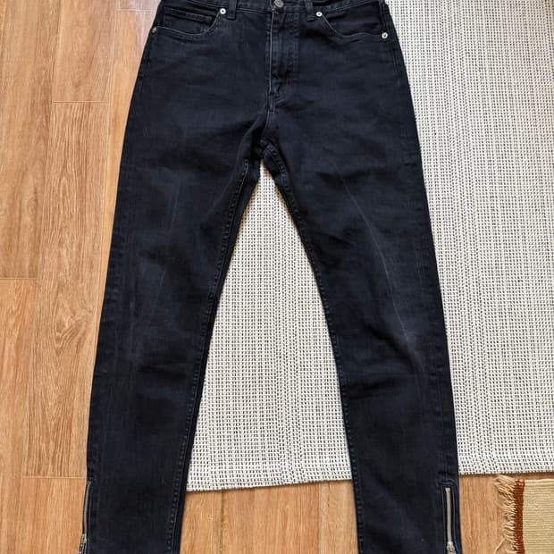 더 레터스 the letters 사이드 블랙 데님 팬츠