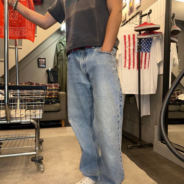 00’s Harley Davidson washed denim pants