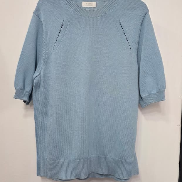 타임 여성 실크 반팔 니트