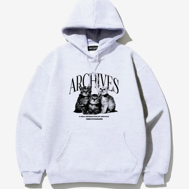 1989 ARCHIVES CAT 그레이 후드 L