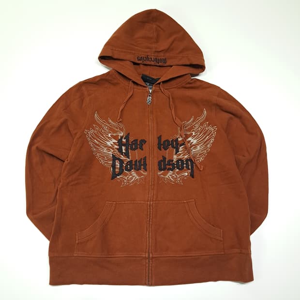 CL172 XL 할리데이비슨 윙 그래픽 후드 집업