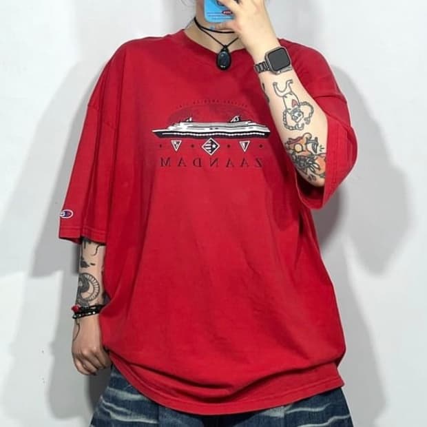 챔피온 빈티지 그래픽 반팔 티셔츠