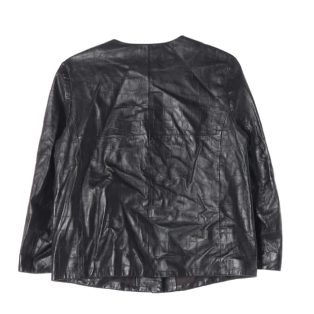 (새상품)[XS]막스마라 송아지가죽 노카라 레더 가죽 자켓 셋업 재킷