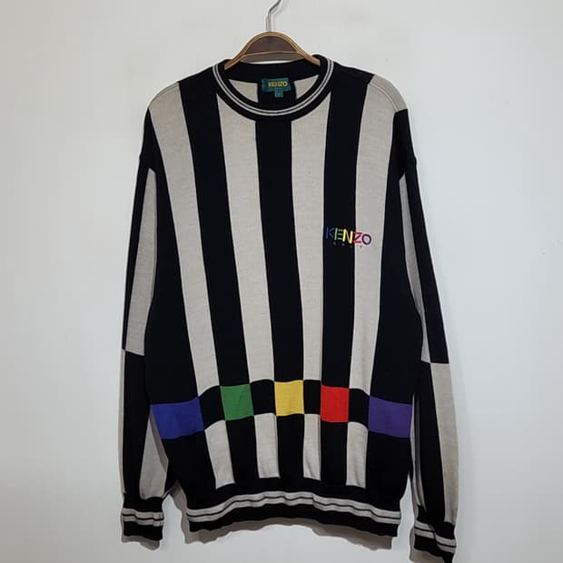 (XL) 겐조 골프 니트 스트라이프 켄조 스웨터 라운드 일본판 