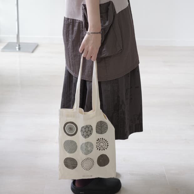  Nordic circle cotton tote bag