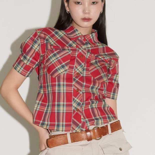 헤레틱 WESTERN CHECK SHIRT / red