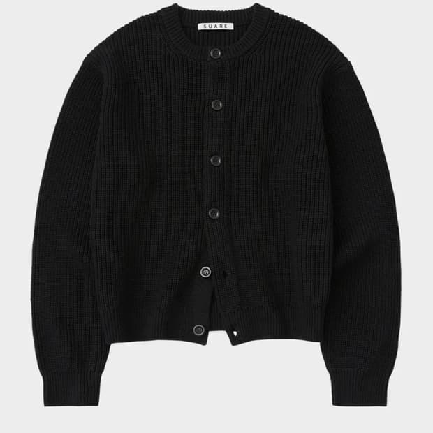 수아레 니트 가디건 삭형