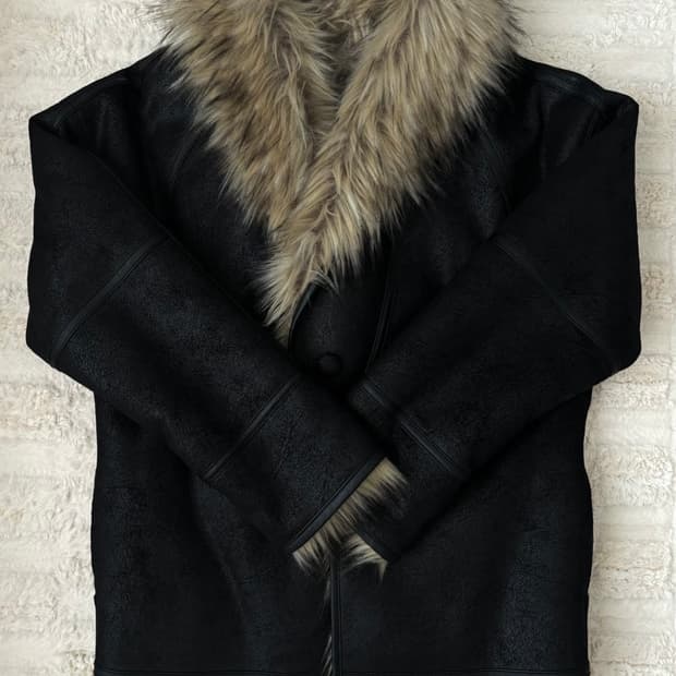 Open yy faux fur reversible jacket