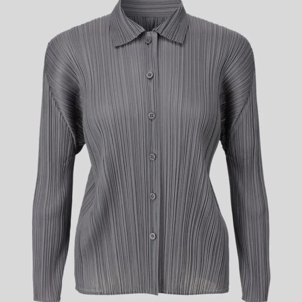 플리츠플리즈 베이직 셔츠 그레이 5