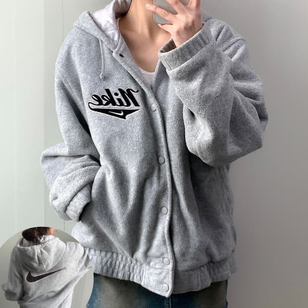 나이키 빅로고 후리스 자켓