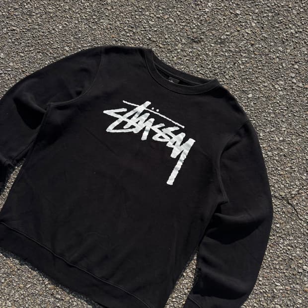 STUSSY 스투시 스탁로고 블랙 스웻 셔츠