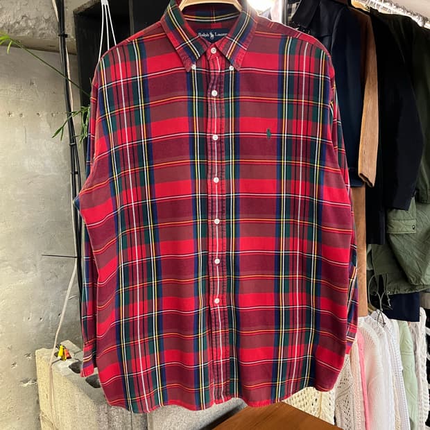폴로 랄프로렌 체크 셔츠 레드 XL #csz1019