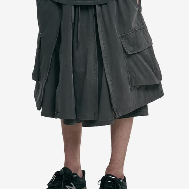 레이어드 집업팬츠 차콜 L 새상품 아조바이아조