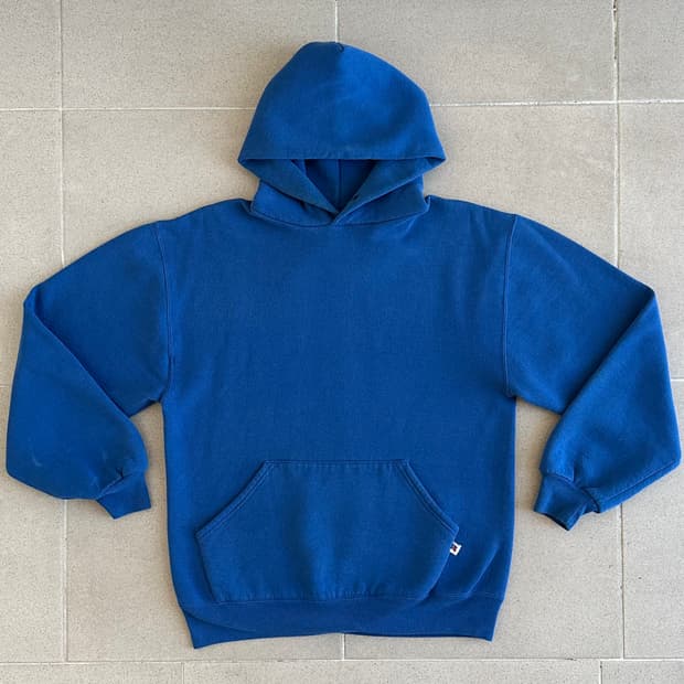 90s 빈티지 러셀 후드 블루 M USA