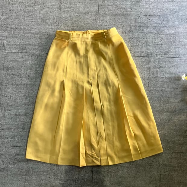 일본빈티지 하구미모리걸 달천깔페어리 노팅힐 플리츠스커트 노랑