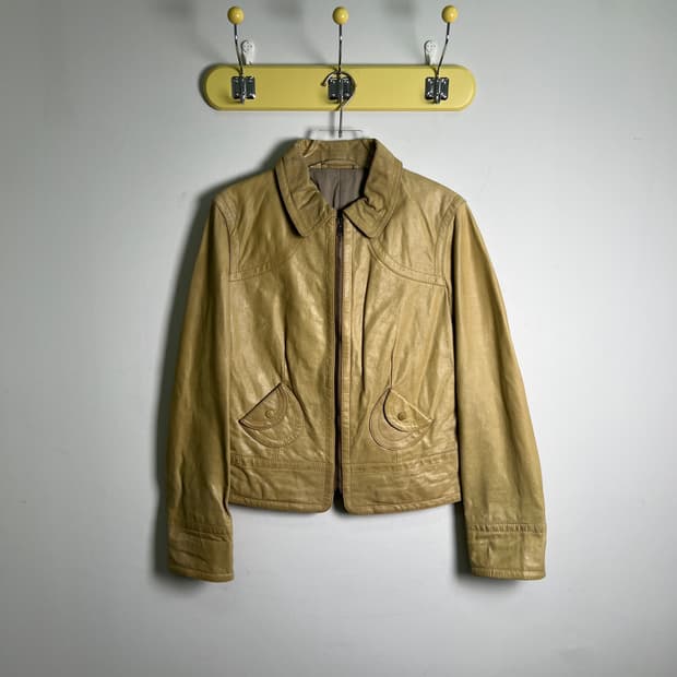 막스마라 위크앤드 베이지 가죽 자켓 46