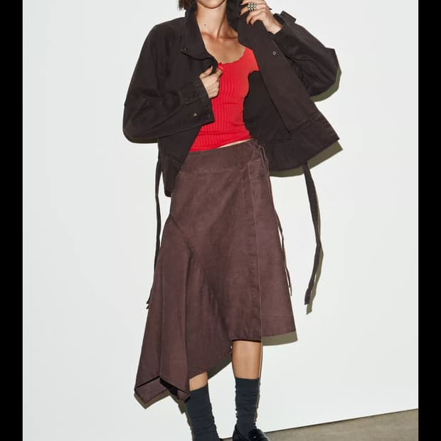 자라 언발 랩스커트