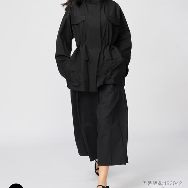 유니클로 C 코튼 큐롯팬츠 블랙 M