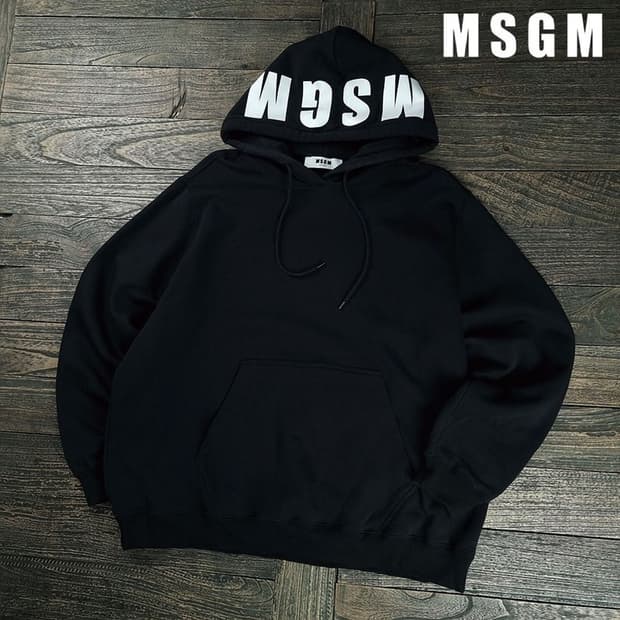 [엠에스지엠] 후드 로고 프린팅 후드티 블랙 P01503